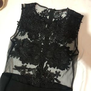 Black Lace & Embroidered Jumpsuit
